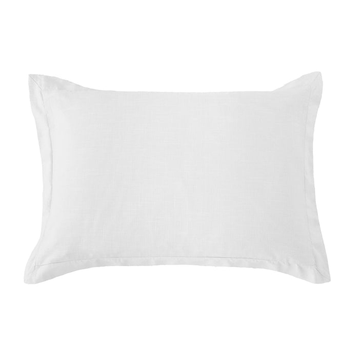 Hera - 21" x 27" Washed Linen Tailored Pillow Sham - White
