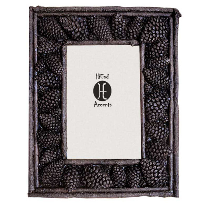 Lodge Pine Cone - 8" x 10" Carved Pine Cone Picture Frame 4 Per Carton - Multi