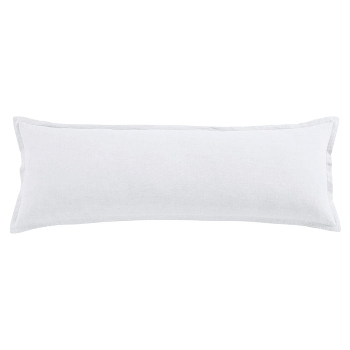 100% French Flax Linen - Long Lumbar Pillow - White