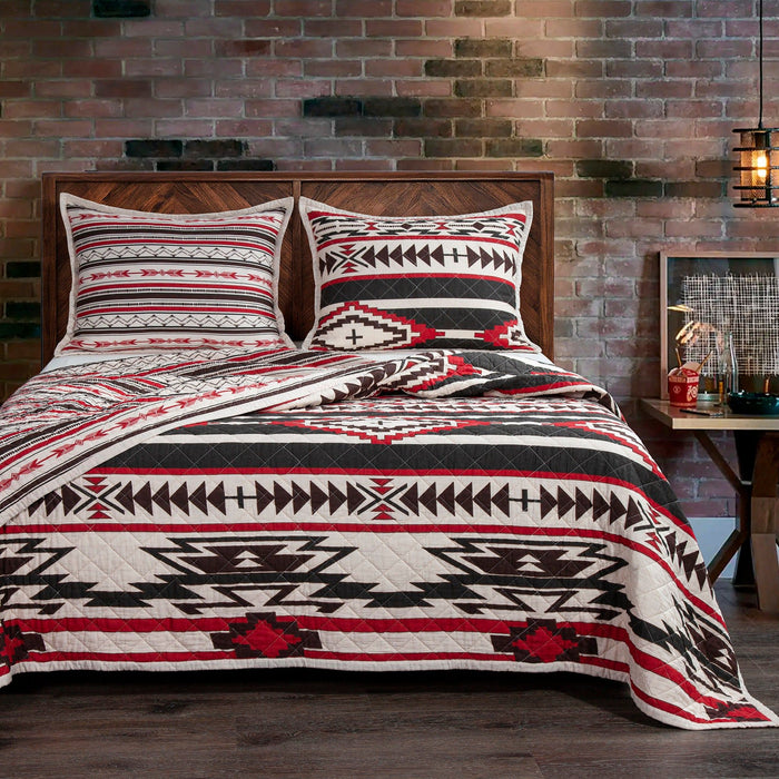 Cortez - King Reversible Quilt Set (Set of 3) - Tan