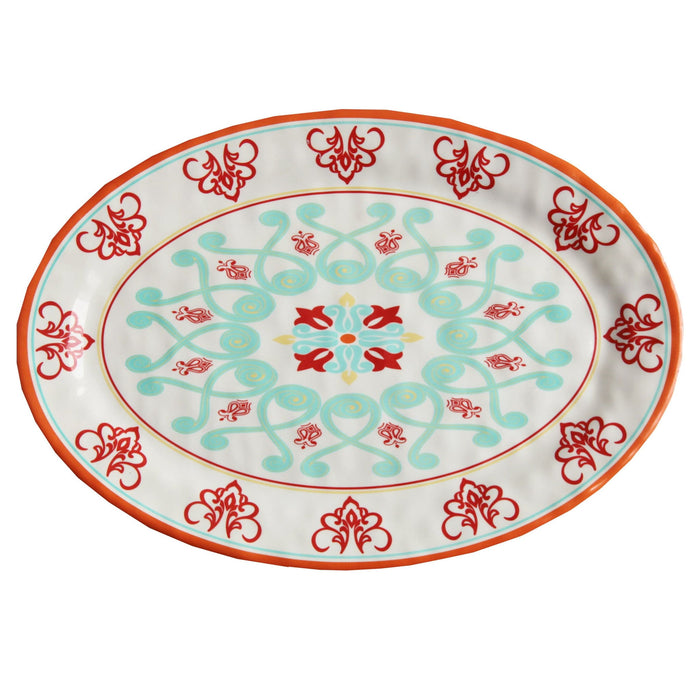 Western Melamine - Serving Platter - Red / Turquoise