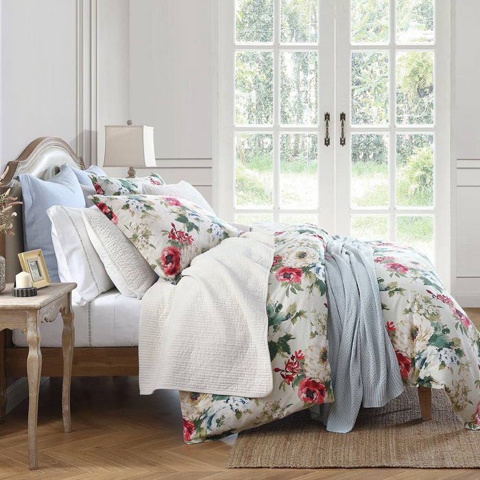 Peony - Queen Washed Linen Comforter Set (Set of 3) - Blossom