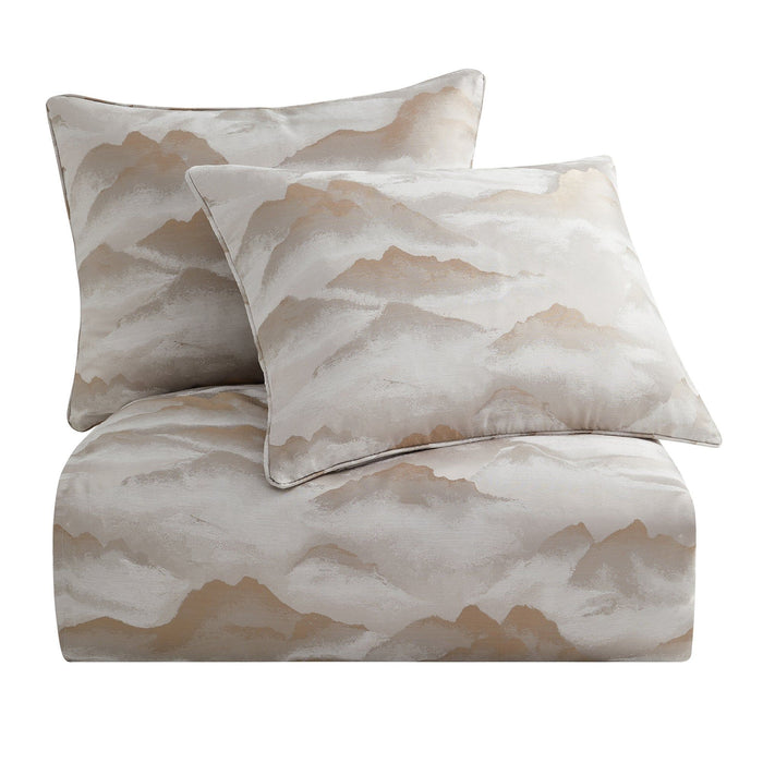Serenity - Queen Modern Jacquard Comforter Set (Set of 3) - Champagne