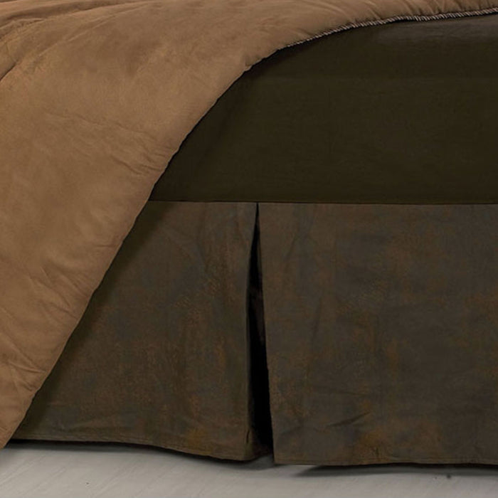 Choc Faux Leather - Full Bed Skirt - Chocolate Brown