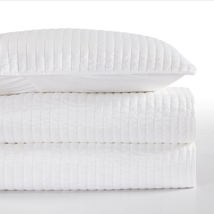 Satin Channel - Twin Quilt Set (Set of 2) - White