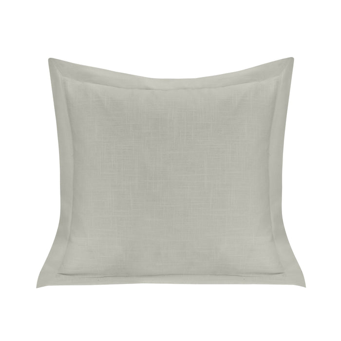Luna - Single Flanged Washed Linen Pillow - Light Gray