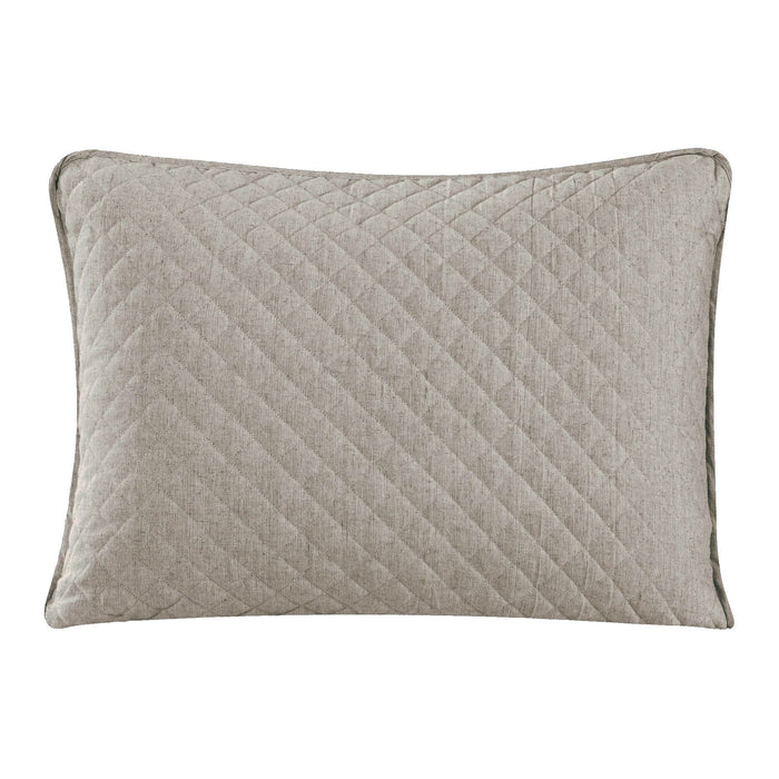 Anna - 21" x 34" Diamond Quilted Pillow Sham Set (Set of 2) - Taupe