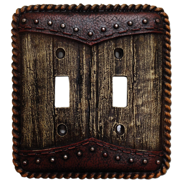 Woodgrain Switch Plate - 5" x 5" Woodgrain Double Wall Switch Plate 4 Per Carton - Multi