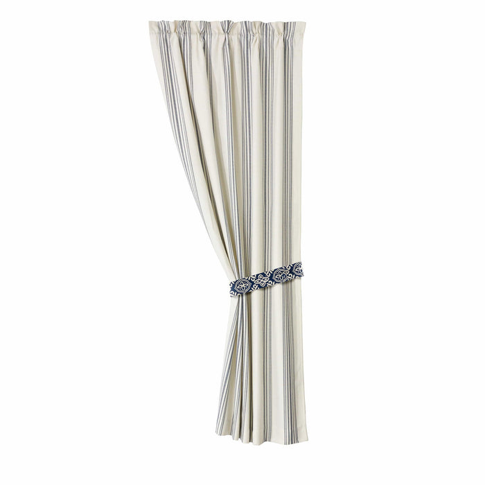 St. Clair - Striped Curtain Set (Set of 2) - White & Navy
