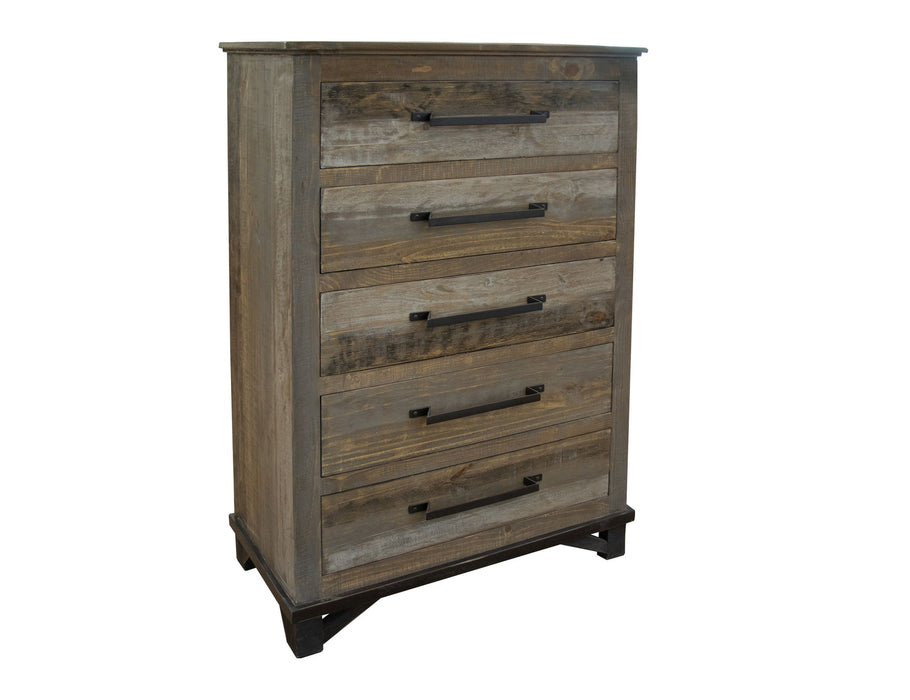 Loft - 5 Drawer Chest - Two Tone Gray / Brown