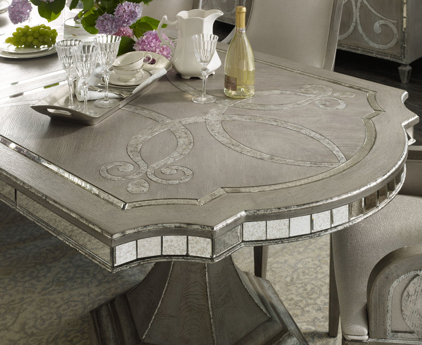 Sanctuary - Rectangle Dining Table With 2-20" Leaves - Pearl Silver