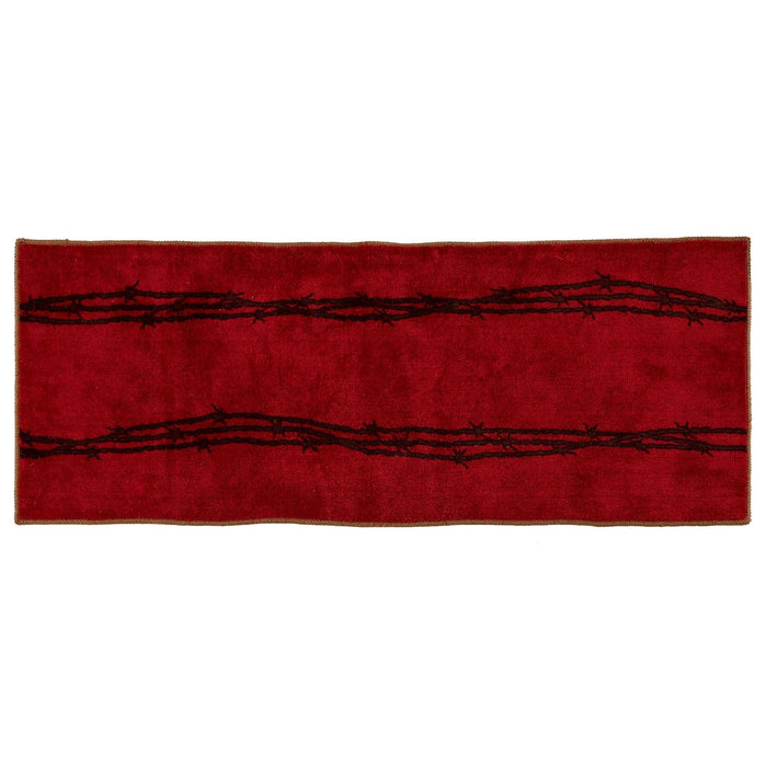 Rustic Barbwire - Barbwire Print Rug 2 Per Carton - Red