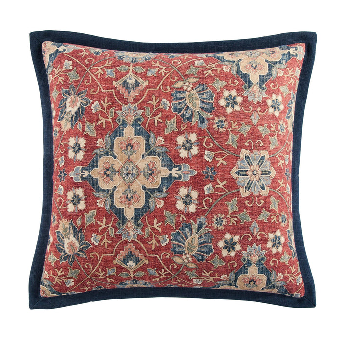 Melinda - Euro Sham - Red / Navy