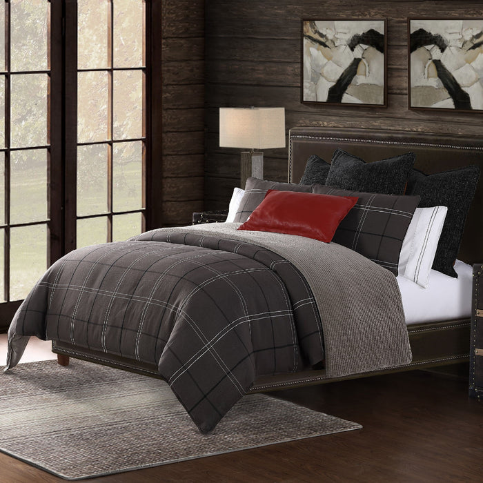 Heath - King Comforter Set (Set of 3) - Graphite