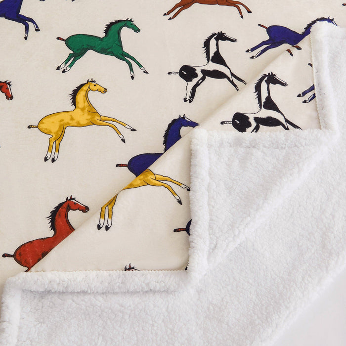 Campfire - Wild Horses Campfire Sherpa Throw 6 Per Carton - Multi Color