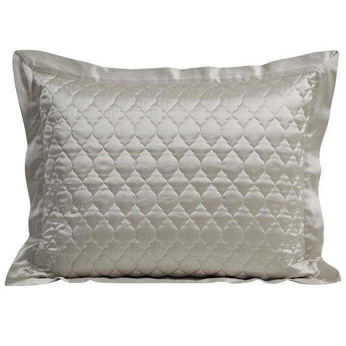 High Shine Satin - Quatrefoil Quilt Pillow Sham Set (Set of 2) - Champagne