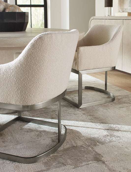 Modern Mood - Upholstered Arm Chair With Metal Base - Beige