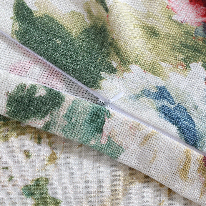 Peony - Washed Linen Flanged Euro Sham - Blossom