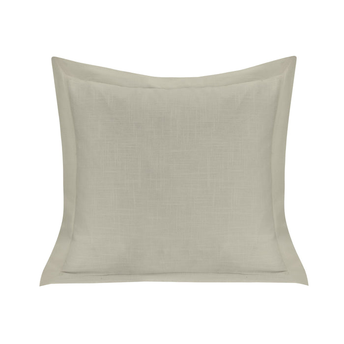 Luna - Single Flanged Washed Linen Pillow - Light Tan