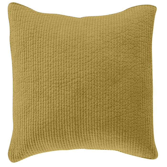 Stonewashed Cotton Velvet - Quilted Euro Sham - Tuscan