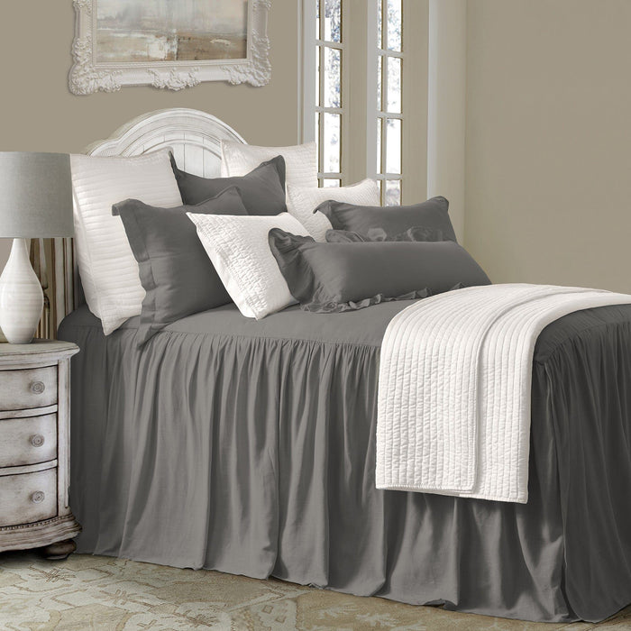Luna - Queen Washed Linen Bedspread Set (Set of 3) - Slate