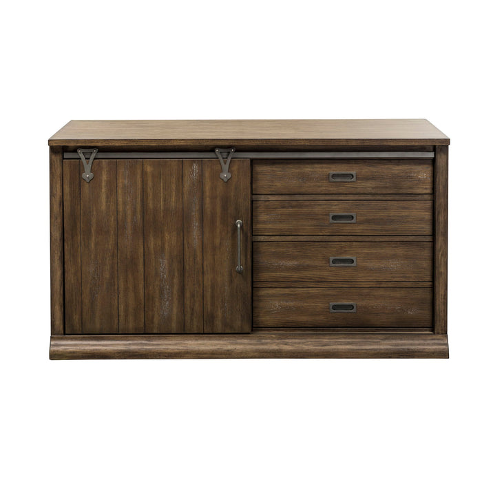 Stone Brook - Jr Executive Credenza Set - Rustic Saddle