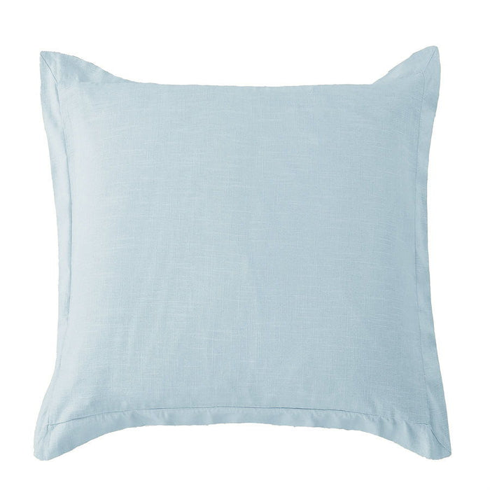 Luna - Washed Linen Tailored Euro Sham - Light Blue