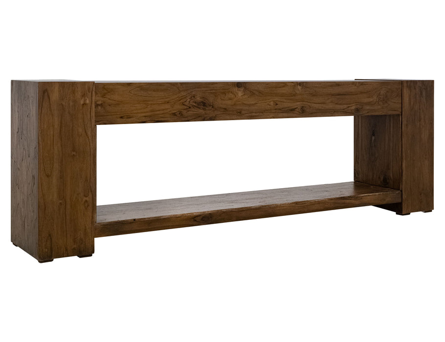 Natural Teca - Console 94" Electric Fireplace Compatible - Brown