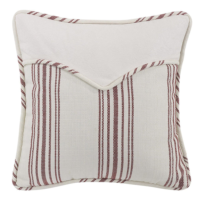 Bandera - Prescott Stripe Envelope Throw Pillow - White / Red