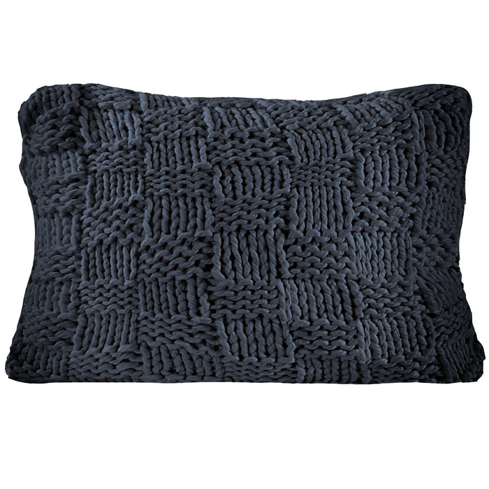 Chess Knit - Dutch Euro Pillow - Navy
