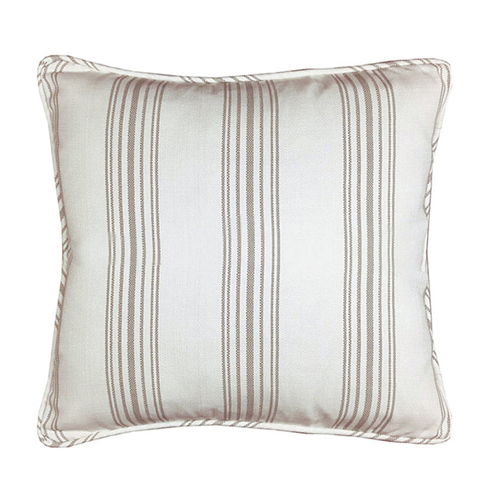 Gramercy - Striped Euro Sham - Taupe / White