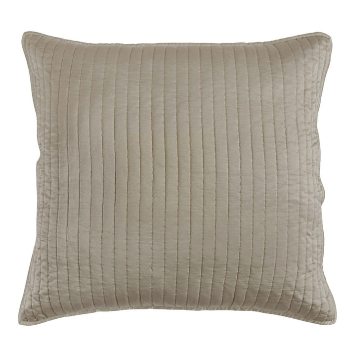 Satin Channel - Quilted Euro Sham - Taupe