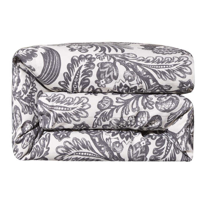 Augusta Toile - King Duvet Cover - White / Black