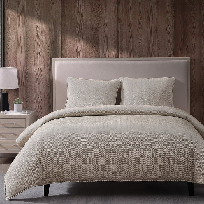 Chenille Herringbone - King Duvet Cover Set (Set of 3) - Sand