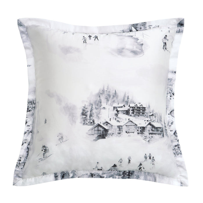Ski Life - Eucalyptus Euro Sham - Gray
