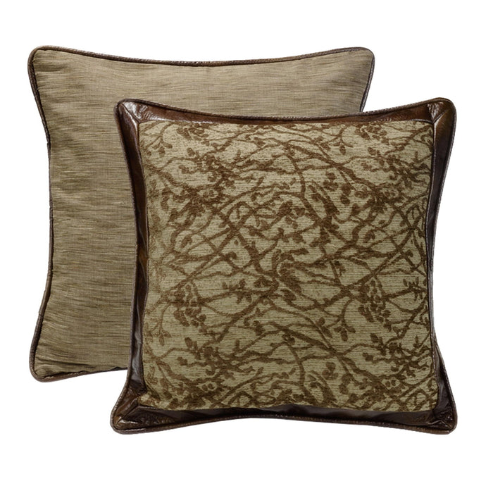 Highland Lodge - Branches Motif Reversible Euro Sham - Brown