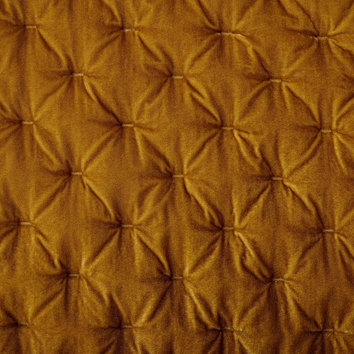 Stella - Full/Queen Faux Silk Velvet Pintuck Quilt - Saffron