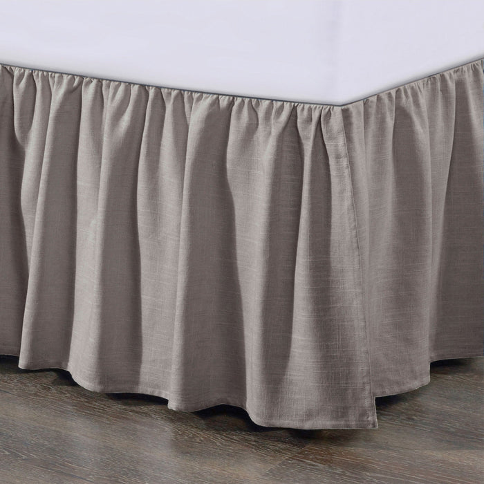 Lily - King Washed Linen Gathered Bed Skirt - Taupe