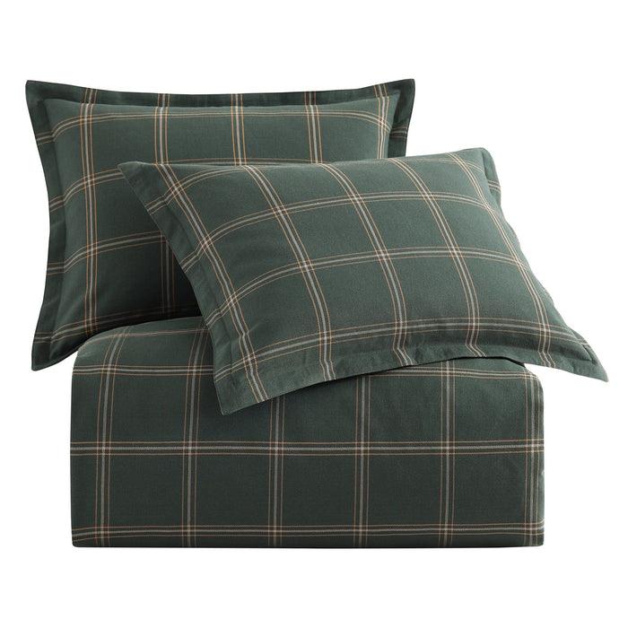 Windowpane - Twin Plaid Comforter Set (Set of 2) - Hunter Green