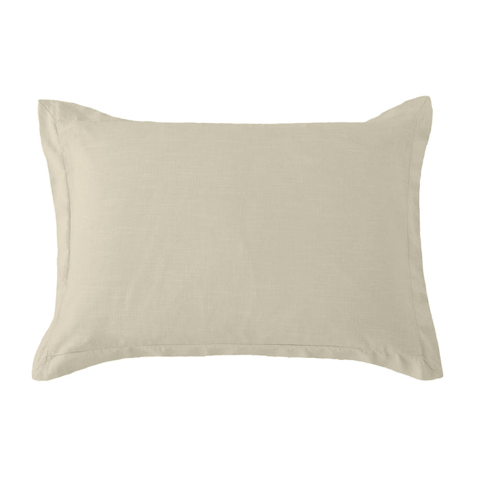 Hera - 21" x 34" Washed Linen Tailored Pillow Sham - Light Tan