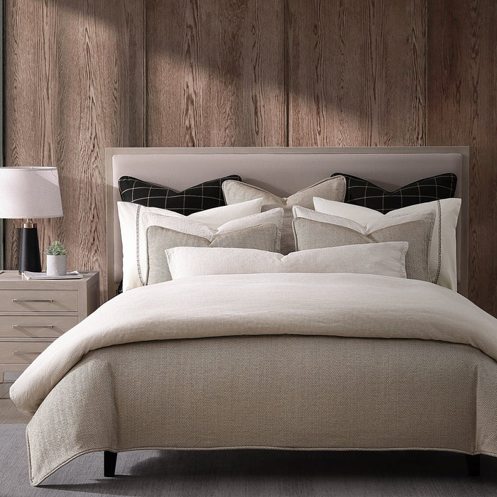Chenille Herringbone - Queen Duvet Cover Set (Set of 3) - Sand