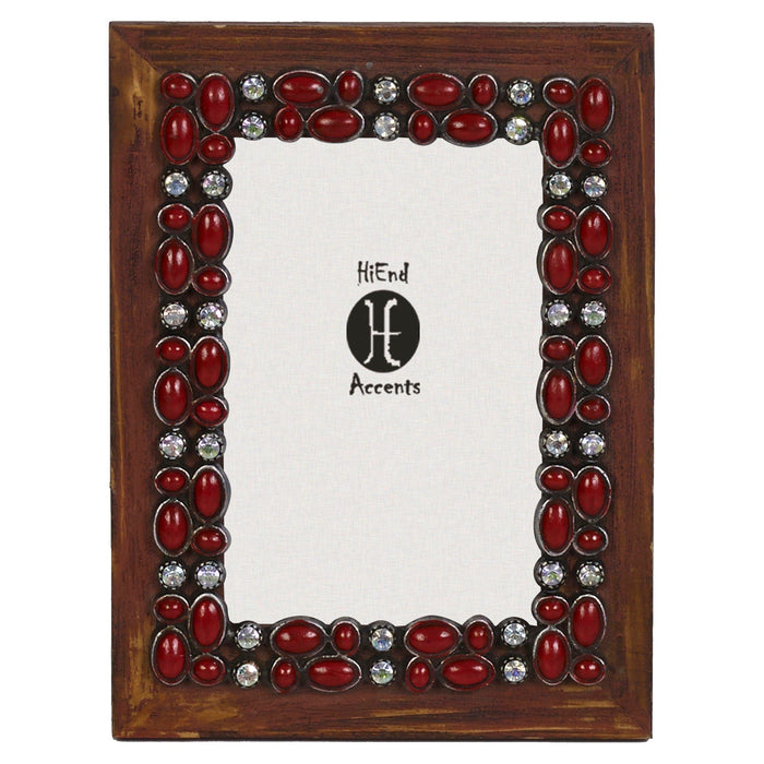 Picture Frame - 4" x 6" Red Stone Wooden Picture Frame 4 Per Carton - Multi