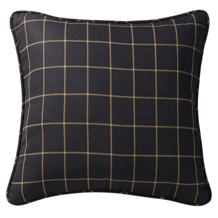 Ashbury - Black Woven Tweed Euro Sham - Black