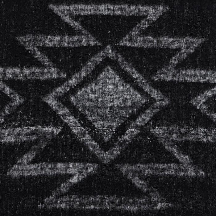 Antigua - 100% Wool Handwoven Throw Blanket - Black / White