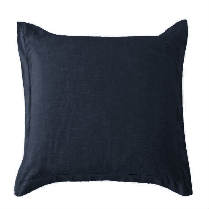 Luna - Washed Linen Tailored Euro Sham - Navy