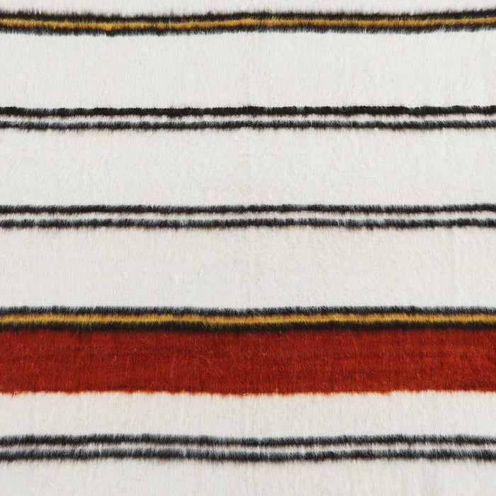 Solola - 100% Wool Handwoven Throw Blanket - Orange / Natural
