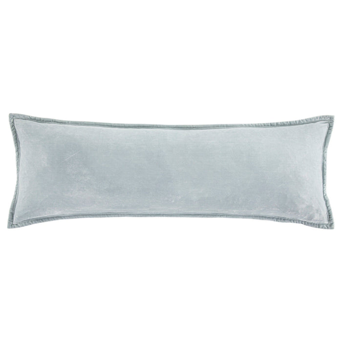 Stella - Faux Silk Velvet Long Lumbar Pillow - Icy Blue
