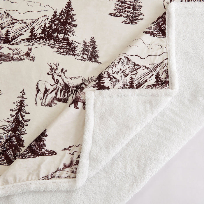 Campfire - White Pine Campfire Sherpa Throw 6 Per Carton - Tan