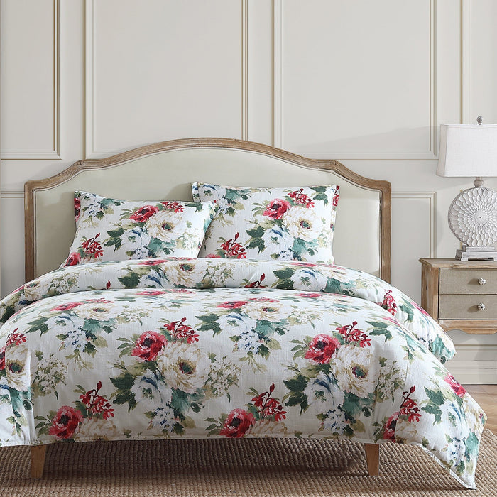 Peony - Queen Washed Linen Comforter Set (Set of 3) - Blossom