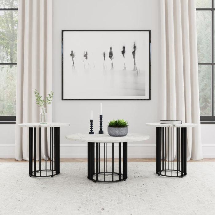 Haven - Round Marble Coffee Table Set